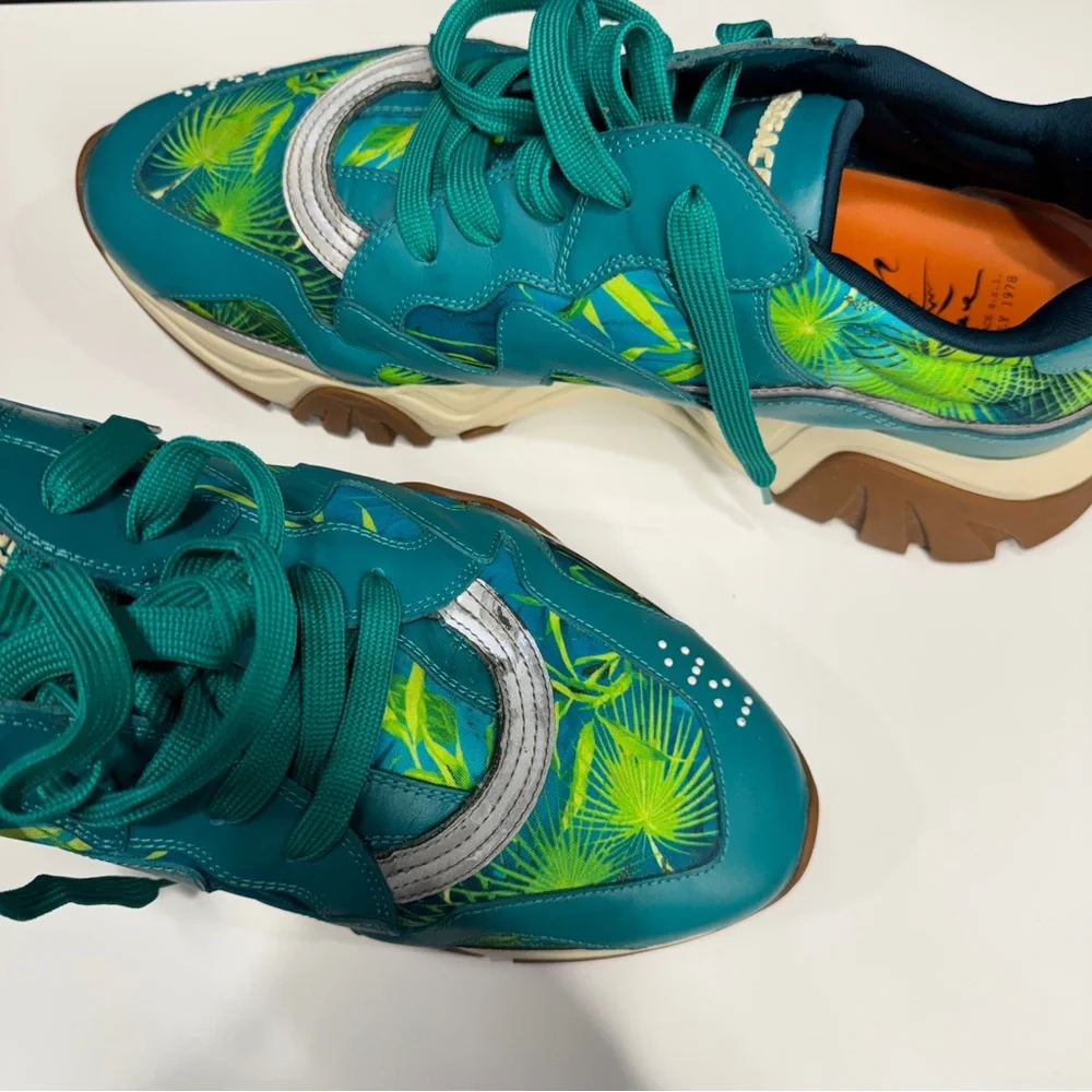 Versace Teal and Green Sneakers - Picture 4 of 9
